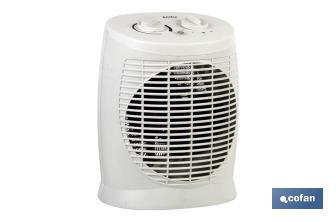 Electric Fan Heater, Estonia Model | Two Heat Settings: 1,000-2,000W | Adjustable Thermostat - Cofan