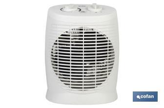 Electric Fan Heater, Estonia Model | Two Heat Settings: 1,000-2,000W | Adjustable Thermostat - Cofan