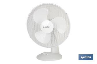 3 Speed White Desk Fan, Solano Model - Cofan