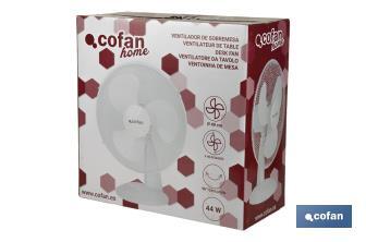 3 Speed White Desk Fan, Solano Model - Cofan