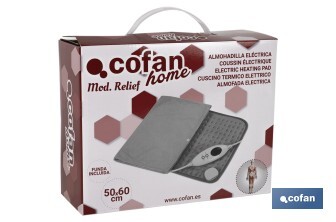 Almofada Elétrica Térmica Cinza | Dois tamanhos para escolher | Com 6 Níveis de Calor - Cofan