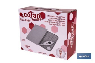 Almofada Elétrica Térmica Cinza | Dois tamanhos para escolher | Com 6 Níveis de Calor - Cofan