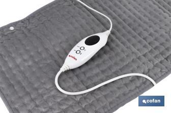 Grey electric heating pad | Size: 65 x 38cm | 6 heat settings - Cofan