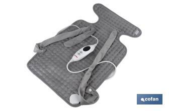 Grey electric heating pad | Size: 65 x 38cm | 6 heat settings - Cofan