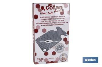 Grey electric heating pad | Size: 65 x 38cm | 6 heat settings - Cofan