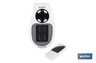 Ceramic plug heater | Remote control and thermostat included | Digital display | Energy-efficient wall plug heater - Cofan