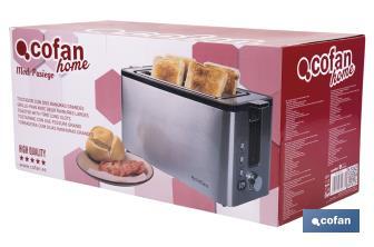 Grille-pain avec 2 larges rainures | Grille-pain Anti-empreinte | Il inclut un Écran Numérique et Minuterie - Cofan
