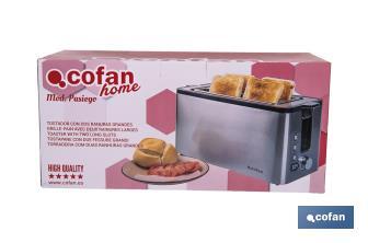 Grille-pain avec 2 larges rainures | Grille-pain Anti-empreinte | Il inclut un Écran Numérique et Minuterie - Cofan