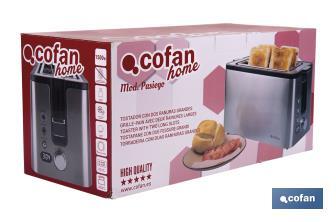 Grille-pain avec 2 larges rainures | Grille-pain Anti-empreinte | Il inclut un Écran Numérique et Minuterie - Cofan