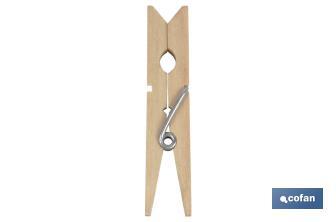 Pinces en Bois | Pack de 24 Unités | Première Qualité | Dimension : 7 cm de Longueur | Pinces Multi-usages - Cofan