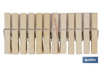 Wooden clothes pegs | Pack of 24 pieces | High quality | Size: 7cm in length | Multi-purpose clothes pegs - Cofan