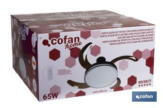 Ventilador de techo con 4 aspas plegables | 6 Niveles de velocidad - Cofan