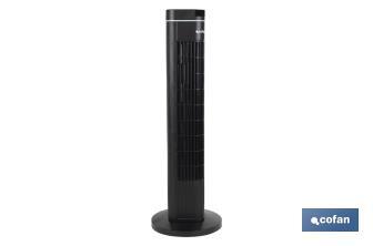 Ventilador silencioso de torre con control remoto | Color Negro | Incluye mando a distancia y temporizador (8 horas) - Cofan