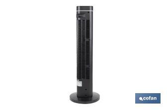 Ventilateur colonne silencieux à contrôle à distance | Couleur noire | Comprend télécommande et minuterie (8 heures) - Cofan