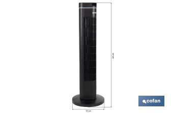 Ventilateur colonne silencieux à contrôle à distance | Couleur noire | Comprend télécommande et minuterie (8 heures) - Cofan