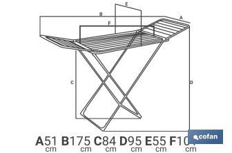 Winged Clothes Airer | With Folding Wings & Wheels | Steel & Polypropylene - Cofan