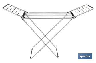 Winged Clothes Airer | With Folding Wings | Stainless Steel & Polypropylene - Cofan