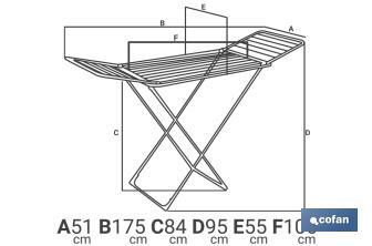 Tendedero de Suelo | Con Alas Plegables | Fabricado en Acero Inoxidable y Polipropileno - Cofan