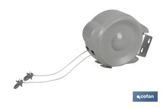 Estendal de Parede Retrátil | Com 2 Cordas | Fabricado em PVC e Cordas | Medida: 31 x 25 cm - Cofan