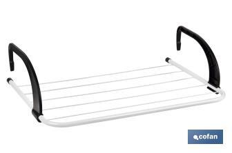 Radiator/Balcony Drying Rack | Painted Steel & Polypropylene | 6 Drying Bars | Size: 50 x 33 x 25cm - Cofan