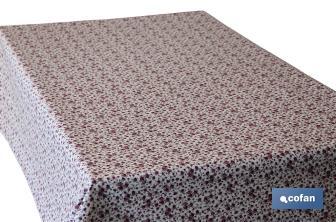 Resin-coated stain-resistant tablecloth roll with printed roses | Size: 1.40 x 25m.
 - Cofan