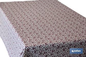Rouleau de nappe en tissu résiné antitache avec impression de roses | Dimensions : 1,40 x 25 m
 - Cofan