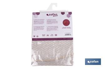 Mantel redondo antimanchas confeccionado en Jacquard con tejido resinado | Diseño de pétalos sobre beige | Materiales: 50% algodón y 50% poliéster | Diferentes medidas - Cofan