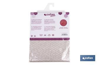 Mantel redondo antimanchas confeccionado en Jacquard con tejido resinado | Diseño de pétalos sobre beige | Materiales: 50% algodón y 50% poliéster | Diferentes medidas - Cofan