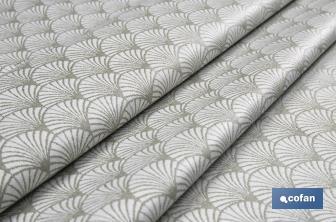 Mantel redondo antimanchas confeccionado en Jacquard con tejido resinado | Diseño de arcos verdes | Materiales: 50% algodón y 50% poliéster | Diferentes medidas - Cofan