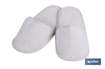 Chaussons de bain | Modèle Paloma | Couleur Blanche | 100 % coton | Grammage 1000 g/m² | Taille M ou L - Cofan