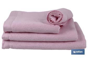 Drap de bain | Modèle Flor | Couleur Rose Clair | 100 % Coton | Grammage 580 g/m² | Dimensions 100 x 150 cm - Cofan