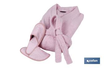 Bathrobe | Flor Model | Light pink | 100% cotton | Weight: 500g/m² | Several sizes - Cofan