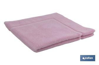 Tapis de salle de bain | Modèle Flor | Couleur Rose Clair | 100 % coton | Grammage 1000 g/m² | Dimensions 60 x 60 cm - Cofan