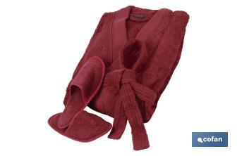 Bathrobe | París Model | Burgundy | 100% cotton | Weight: 500g/m² | Several sizes - Cofan