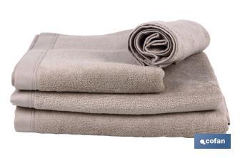 Asciugamano da bagno | Modello Abisinia | Beige | 100% cotone | Grammatura: 580 g/m² | Dimensioni: 100 x 150 cm - Cofan