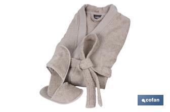 Bathrobe | Abisinia Model | Beige | 100% cotton | Weight: 500g/m² | Several sizes - Cofan