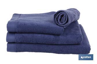 Bath sheet | Marín Model | Navy blue | 100% cotton | Weight: 580g/m2 | Size: 100 x 150cm - Cofan