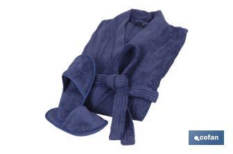 Bathrobe | Marín Model | Navy blue | 100% cotton | Weight: 500g/m² | Several sizes - Cofan