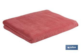 Bath towel | Jamaica Model | Coral colour | 100% cotton | Weight: 580g/m2 | Size: 70 x 140cm - Cofan