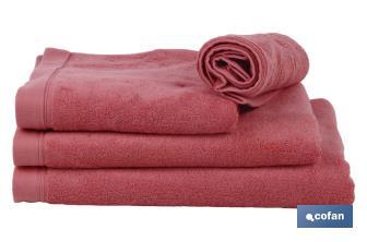 Drap de bain | Modèle Jamaica | Couleur Corail | 100 % Coton | Grammage 580 g/m² | Dimensions 100 x 150 cm - Cofan