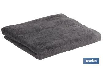 Drap de bain | Modèle Piedra | Couleur Gris Anthracite | 100 % coton | Grammage 580 g/m² | Dimensions 100 x 150 cm - Cofan