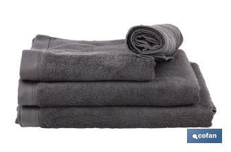 Drap de douche | Modèle Piedra | Couleur Gris Anthracite | 100 % coton | Grammage 580 g/m² | Dimensions 70 x 140 cm - Cofan