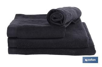 Drap de bain | Modèle Brillante | Couleur Noire | 100 % Coton | Grammage 580 g/m² | Dimensions 100 x 150 cm - Cofan