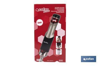 Mixeur Plongeant Électrique | Modèle Zahara | 800 W | Comprend Fouet en Acier et Verre Mélangeur de 1 L - Cofan
