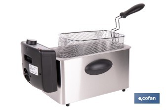 Friteuse Électrique | Modèle Riaza | Fabriqué en Acier Inoxydable Brossé | 2000 W | Capacité 3 L - Cofan