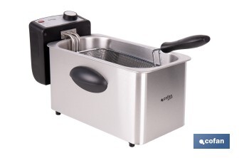 Friteuse Électrique | Modèle Riaza | Fabriqué en Acier Inoxydable Brossé | 2000 W | Capacité 3 L - Cofan