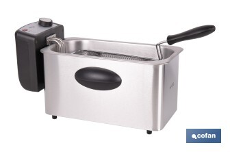 Friteuse Électrique | Modèle Riaza | Fabriqué en Acier Inoxydable Brossé | 2000 W | Capacité 3 L - Cofan