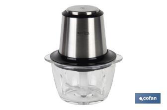 Electric food chopper | Olvera Model | Stainless steel & glass bowl | 400W | 1.2-litre capacity - Cofan