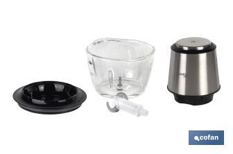 Electric food chopper | Olvera Model | Stainless steel & glass bowl | 400W | 1.2-litre capacity - Cofan