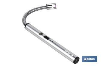 Cofan Allumeur électrique | Briquet USB rechargeable | Briquet plasma à arc électrique | Col flexible | Indicateur de batterie | Dimensions : 26 x 1,5 cm - Cofan